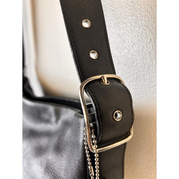 Vintage Coach Legacy Gloved Tan 9186 Black Leather Bucket Shoulder Bag Hobo Soho - Picture 5 of 10